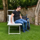 Transat PMR surélevé Sunbed pour plage, jardin et terrasse