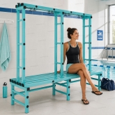 Banc Vestiaire Double - PVC avec Crochets