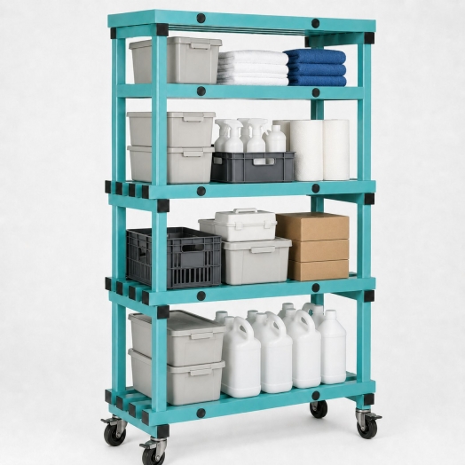 Rayonnage PVC mobile pour collectivité 