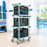 Chariot PVC mobile porte-bacs pour centre aquatique