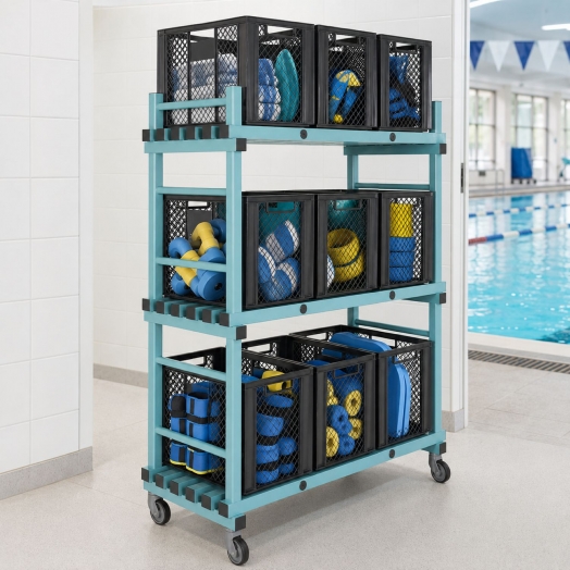 Chariot mobile PVC mobile pour bac matériel piscine