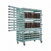 Armoire mobile PVC 6 bacs pour matériel de piscine