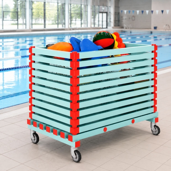Coffre de rangement PVC mobile – Piscine et collectivité